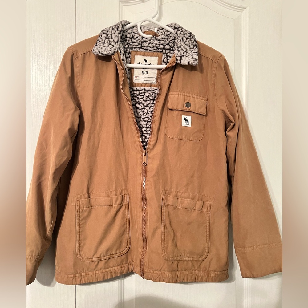 Kids Tan Sherpa-Lined Jacket